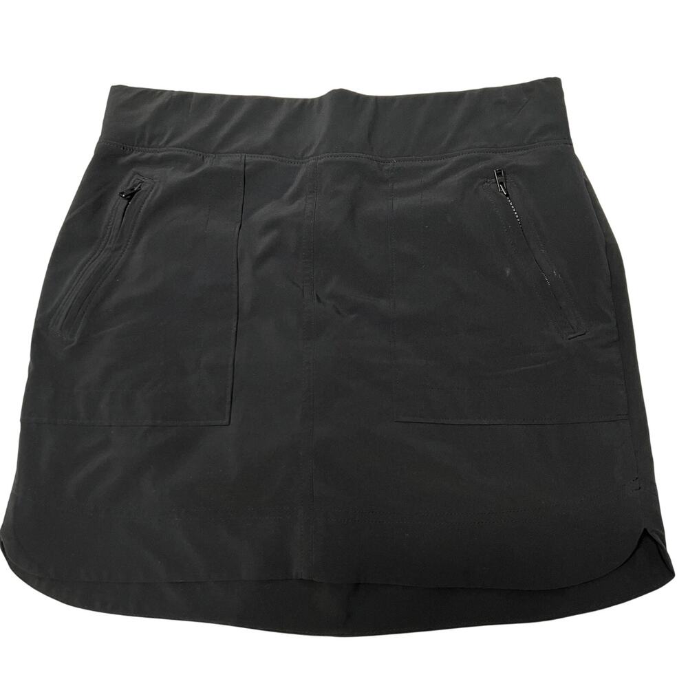 Athleta Trekkie North Mid Rise Skort Womens 4 Black Short Zip Pockets Golf Short - Picture 1 of 8